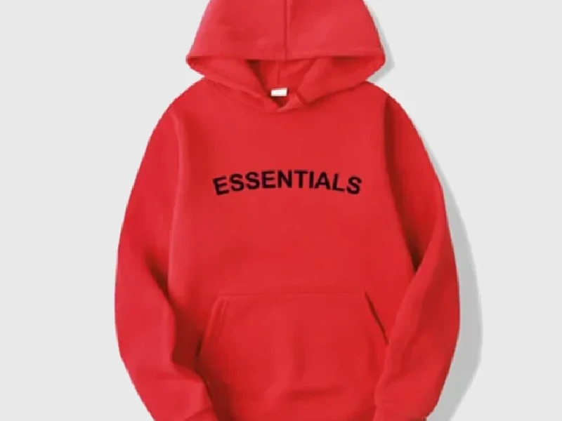 Fear Of God Essentials Red Hoodie