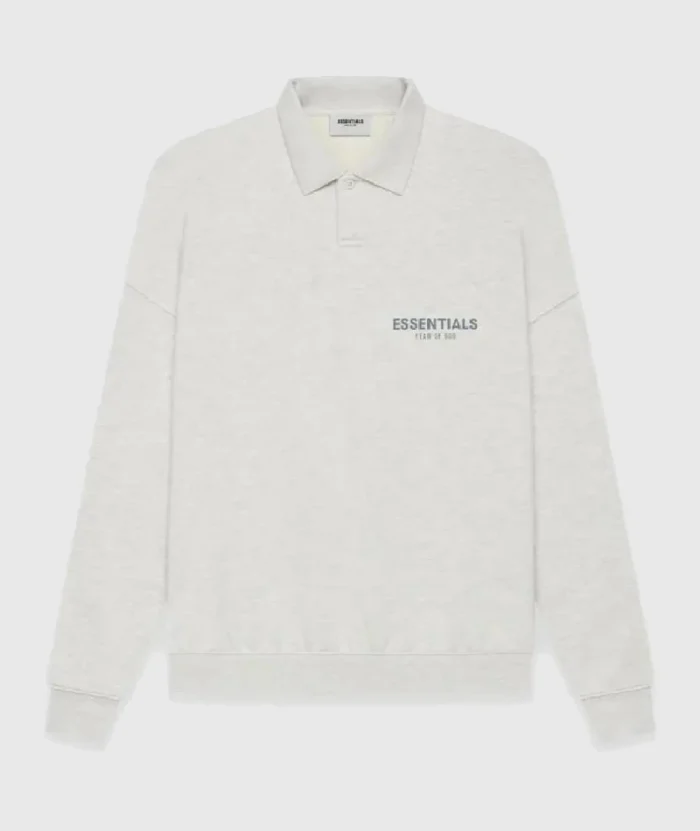 Fear of God Essentials Long Sleeve Polo Sweatshirt Gray