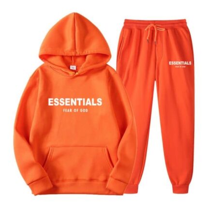 Fear of God Essentials Hoodie Orange Tracksuit
