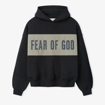 ESSENTIALS Cropped Relaxed Panelled Hoodie